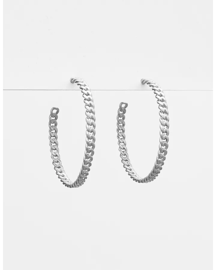 Stella + Gemma - Hoop Thin Chain Earrings