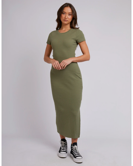 Silent Theory Mika Midi Dress - Khaki