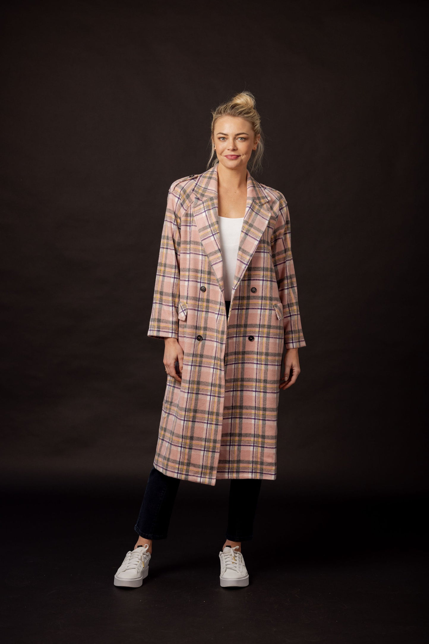 Mi Moso Clair Coat - Pink Check