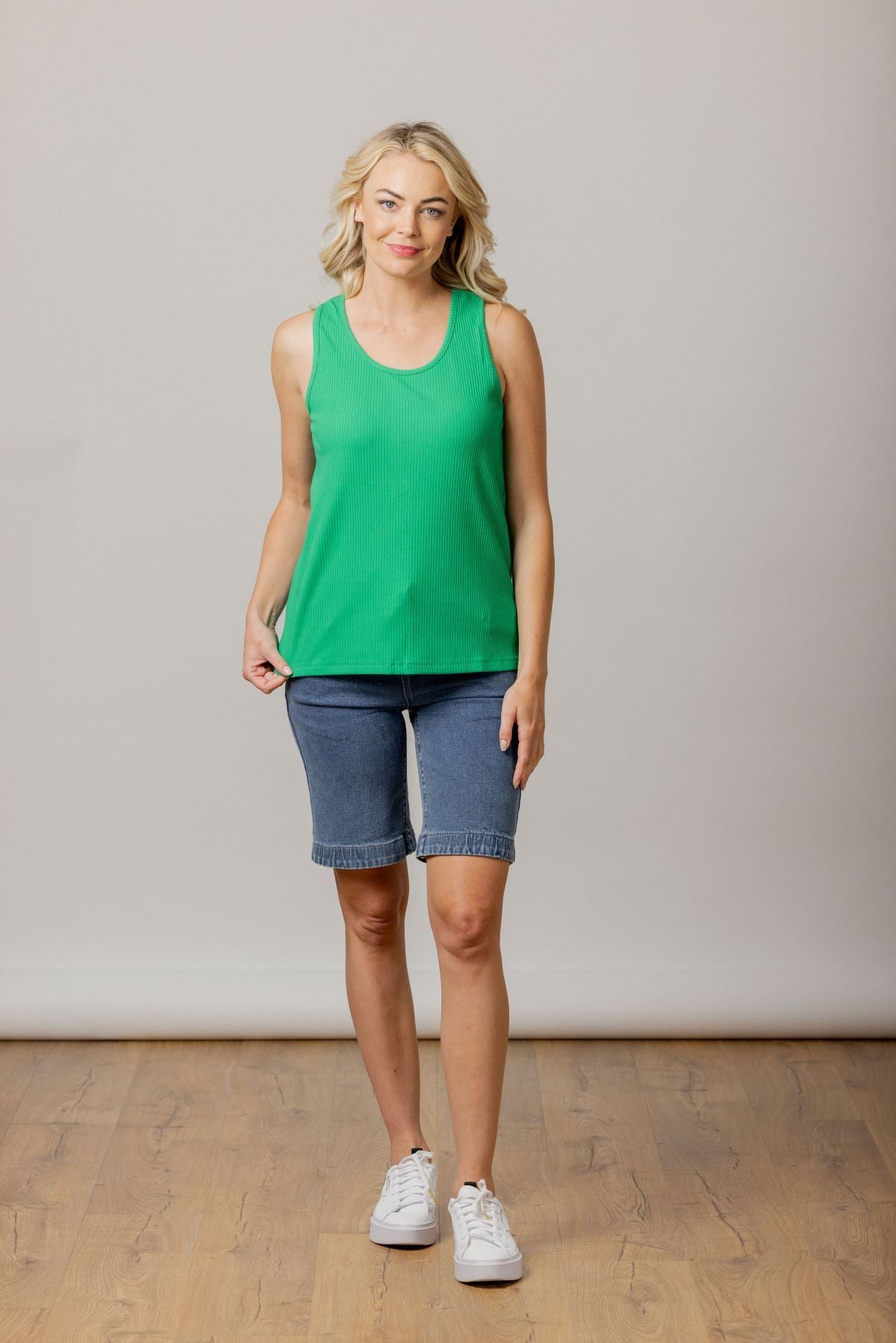 Mi Moso Ribbed Tank - Green