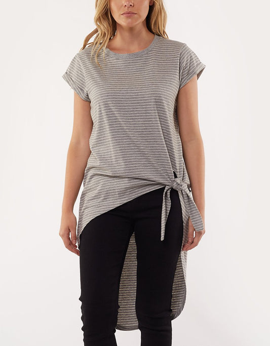 Silent Theory Moscow Tail Tee grey/white stripe