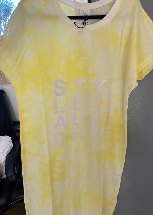 Style Laundry Tie-Dye T-shirt dress Lemon