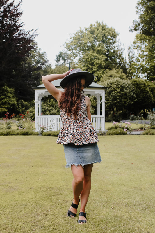 White Chalk Maeve Top Animal Print