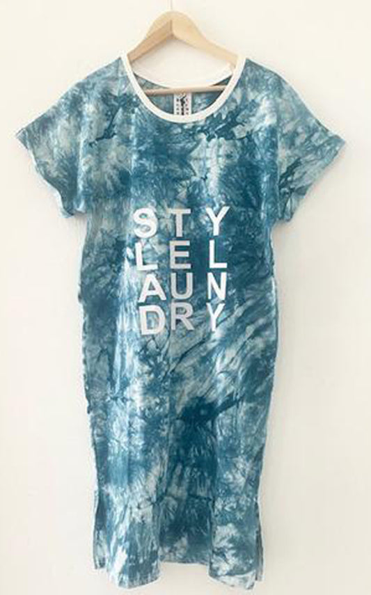 Style Laundry Tie-Dye T-shirt dress Teal